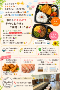水戸市の手作り弁当「Hyakka」本日はアジフライ弁当＆三色丼を販売！